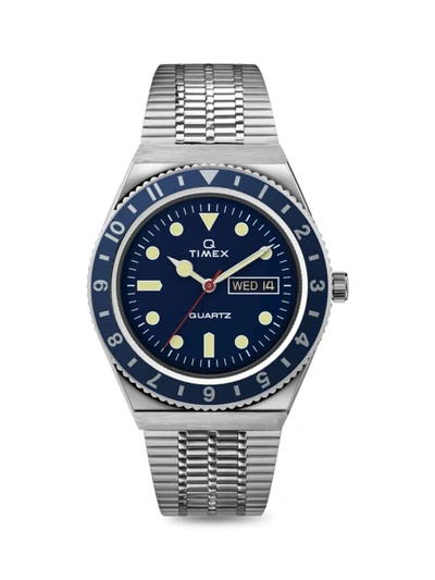 Shop Timex Men's Q  Reissue Stainless Steel Blue 38mm Watch