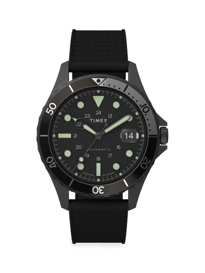 Shop Timex Men's Navi Black Stainless Steel Rubber-strap 41mm Watch