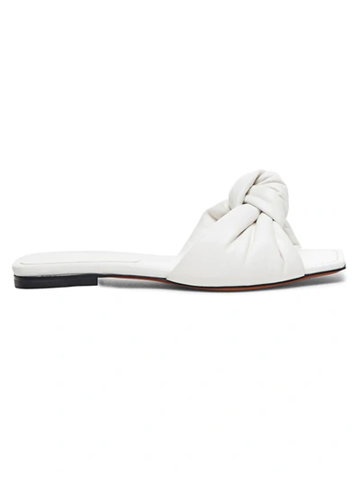 Shop Santoni Women's Freeze Leather Knotted Sandals In White