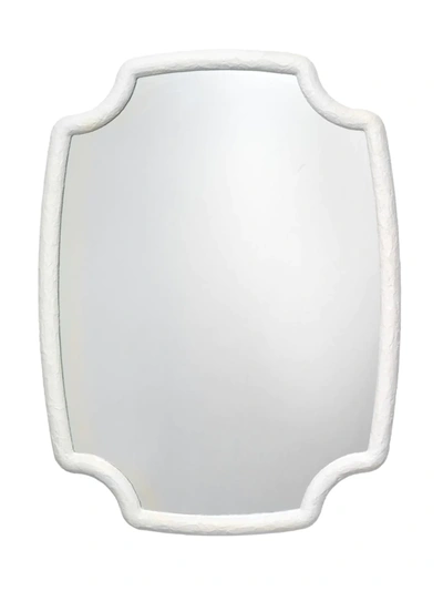 Shop Jamie Young Co. Selene White Resin Wall Mirror In Textured