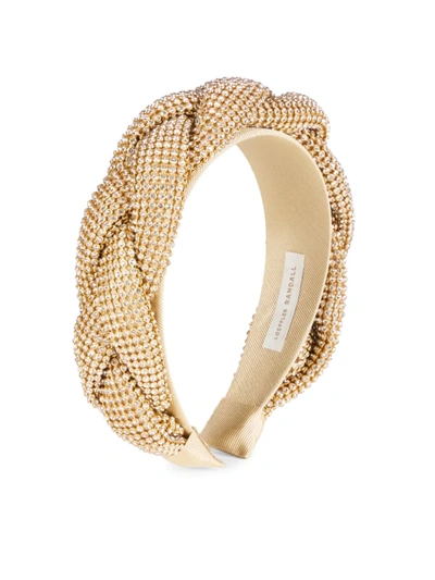 Shop Loeffler Randall Women's Crystal-embellished Braided Headband In Gold
