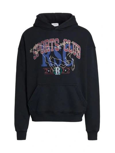 Shop Rhude Men's Sporty Logo Sweatshirt In Black