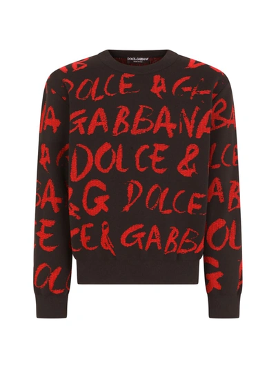 Shop Dolce & Gabbana Men's Constrast Logo Sweater In Varriante Abbinata