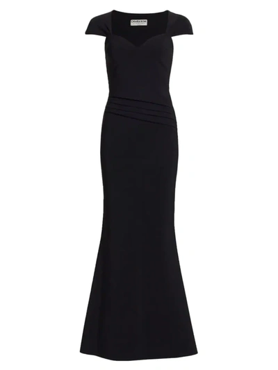 Shop Chiara Boni La Petite Robe Women's Sinny Cap-sleeve Jersey Gown In Black