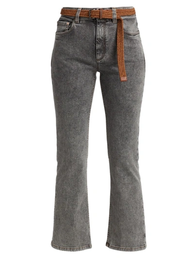 Shop Brunello Cucinelli Women's Mid-rise Kick-flare Jeans In Grey Wash