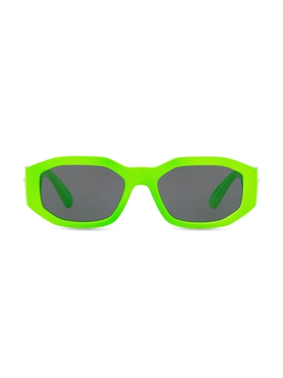 Shop Versace Men's 53mm Medusa Detail Oval Sunglasses In Green