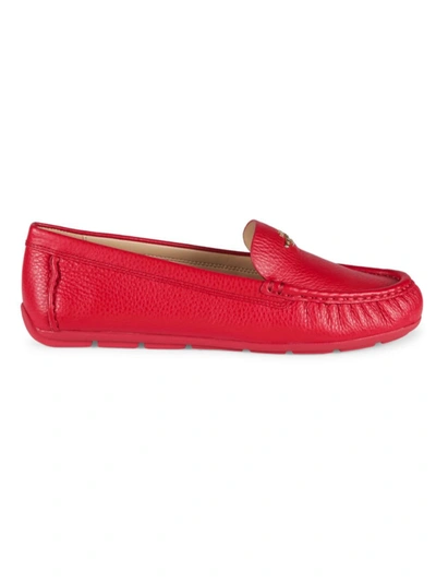 Shop Coach Marley Leather Drivers In Candy Apple