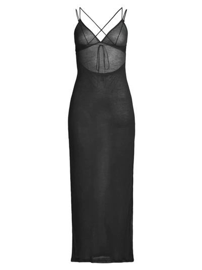 Shop Kiki De Montparnasse Women's In Time Rib-knit Lounge Slip Dress In Black