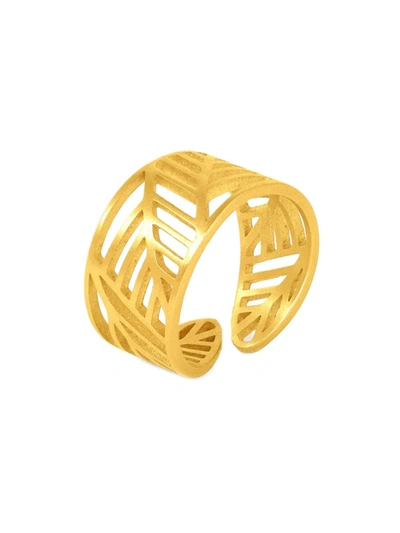 Shop Dean Davidson Foliole 22k Gold-plated Ring