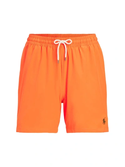 Shop Polo Ralph Lauren Traveler Swim Shorts In Orange