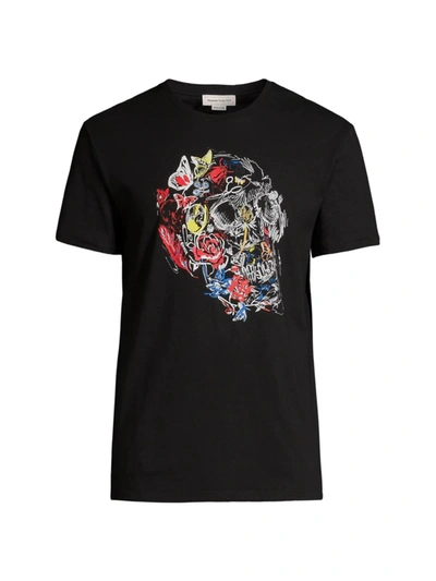 Shop Alexander Mcqueen Skull-print T-shirt In Black Multi