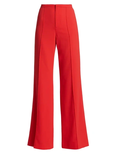 Shop Alice And Olivia Women's Dylan High-waisted Wide-leg Pants In Bright Poppy
