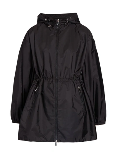 Shop Moncler Women's Wete Hooded Drawcord Waist Jacket In Black