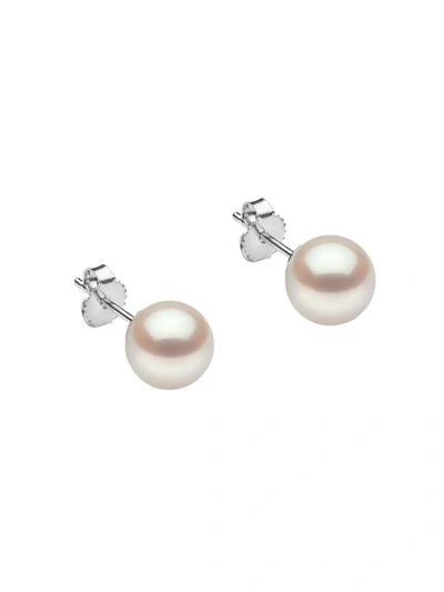 Shop Saks Fifth Avenue Women's 14k White Gold & 9-9.5mm Akoya Pearl Stud Earrings