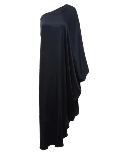 Shop L Agence Women's Selena Asymmetric Satin Dress In Black