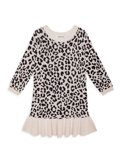 Shop Posh Peanut Little Girl's & Girl's Layla Long Sleeve Sweater Dress In Natural