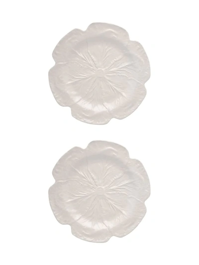 Shop Bordallo Pinheiro Cabbage 2-piece Charger Plate Set In Beige