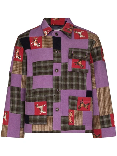 Shop Bode Show Dogs Patchwork-design Jacket In Purple