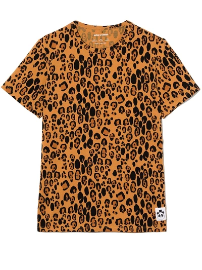 Shop Mini Rodini Leopard-print Short-sleeve T-shirt In Neutrals