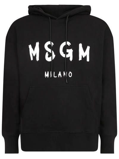 Shop Msgm Hoodie Sweater In Black