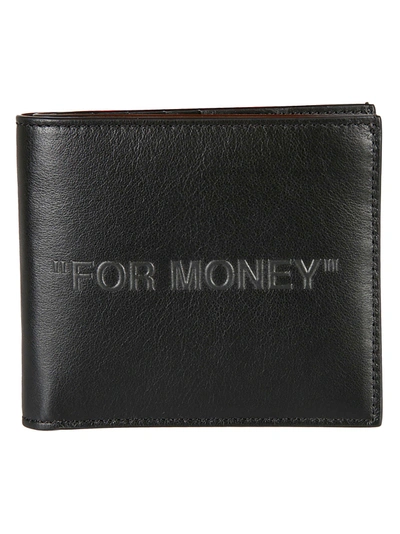 Shop Off-white Debossed Quote Bifold Wallet In Black