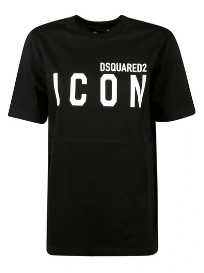 Shop Dsquared2 Regular Icon Logo Print T-shirt In Black