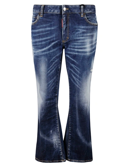 Shop Dsquared2 Flared Cuffs 5 Pockets Jeans In Blue