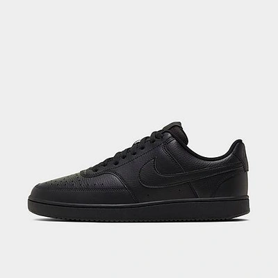 Shop Nike Men's Court Vision Low Casual Shoes In Black/black/black