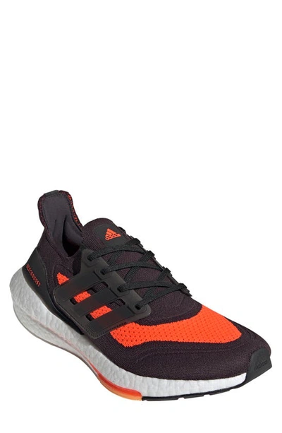 Shop Adidas Originals Ultraboost 21 Running Shoe In Carbon/ Core Black/ Solar Red