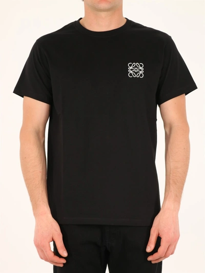 Shop Loewe Black Cotton Anagram T-shirt