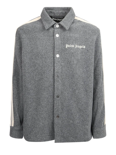 Shop Palm Angels Track Shirt In Grey