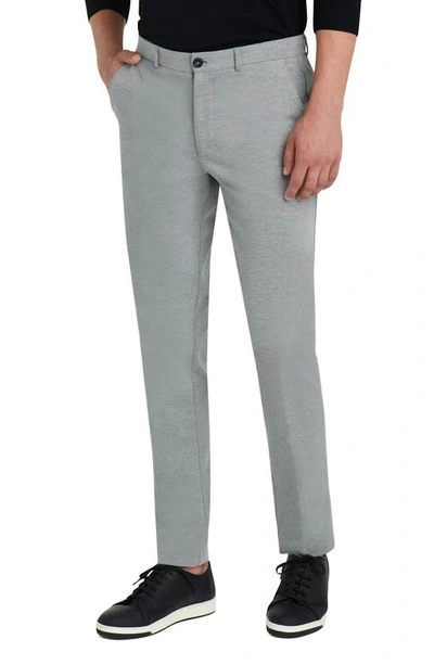 Shop Bugatchi Stretch Knit Cotton Blend Pants In Platinum
