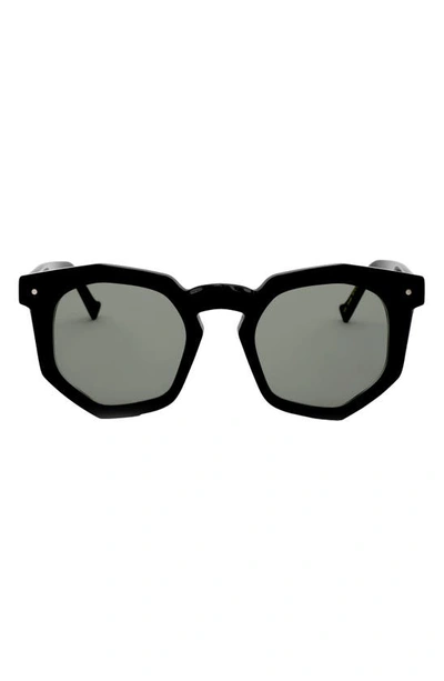 Shop Grey Ant 47mm Round Sunglasses In Black/ Green