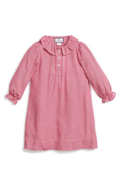 Shop Petite Plume Kids' Gingham Flannel Nightgown In Red