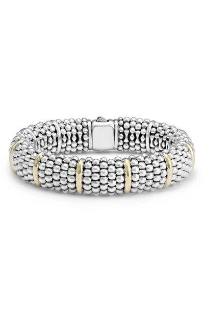 Shop Lagos Oval Caviar Bracelet In Silver/ Gold