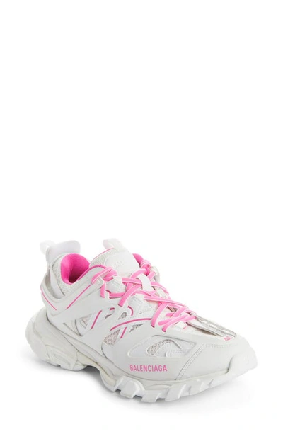Shop Balenciaga Track Sneaker In White/ Fluo Pink
