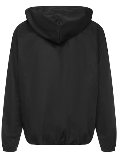 Just Don Black Logo-print Hooded Windbreaker In Black
