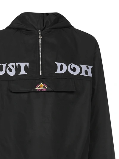 Just Don Black Logo-print Hooded Windbreaker In Black