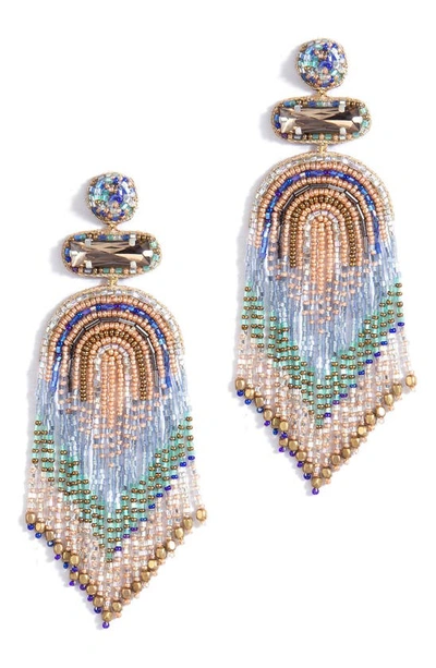 Shop Deepa Gurnani Ishani Beaded Drop Earrings In Blue