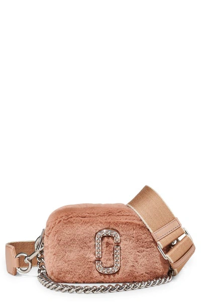 Shop Marc Jacobs Snapshot Faux Fur Crossbody Bag In Fluffy Rose
