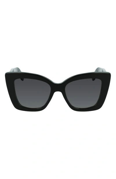 Shop Ferragamo Gancini 52mm Sunglasses In Black