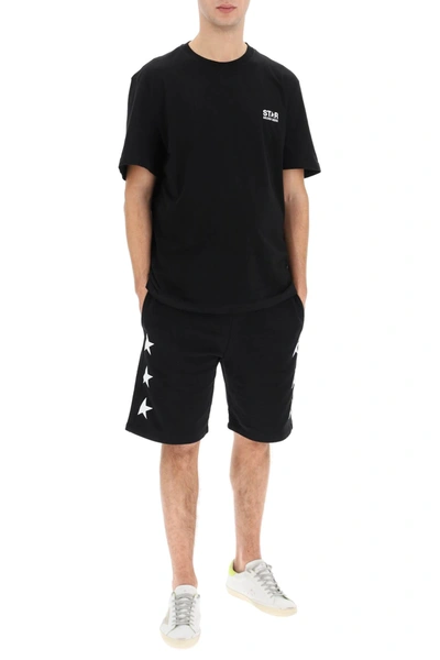 Shop Golden Goose Diego Star Short Sweatpants In Black,white