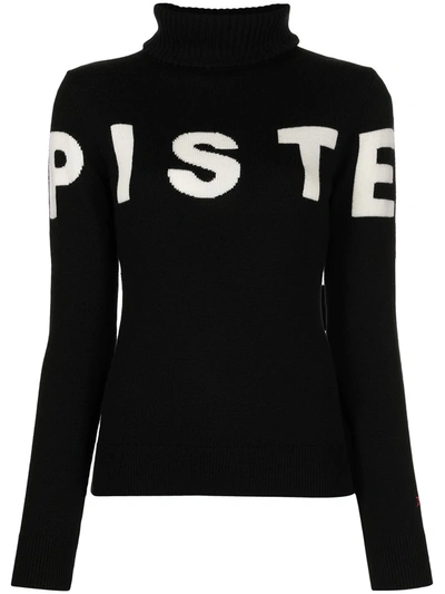 Perfect Moment Piste Intarsia Roll-neck Merino Sweater In Schwarz