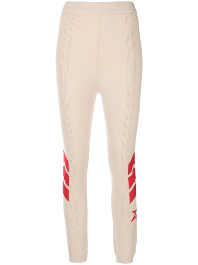Shop Perfect Moment Cable-knit Leggings In Braun