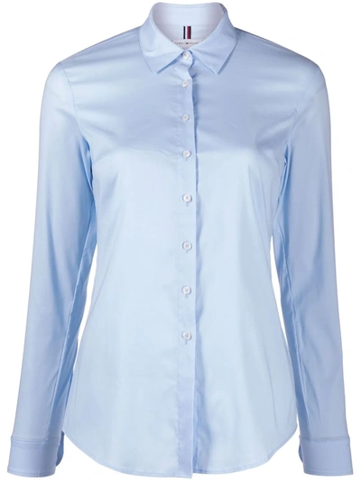 Shop Tommy Hilfiger Plain Regular-fit Shirt In Blau