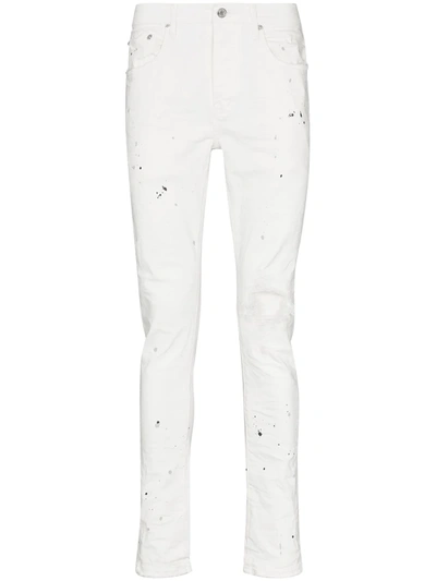 Shop Purple Brand Paint Splatter-print Skinny-cut Jeans In Weiss