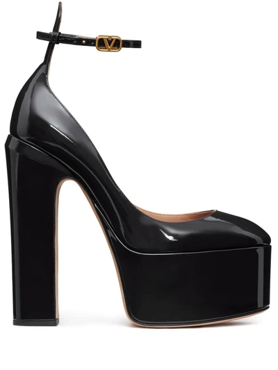 Shop Valentino Tan-go 155mm Patent-leather Pumps In Black