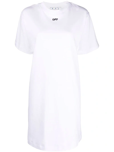 Shop Off-white Off-stamp T-shirt Dress In Weiss