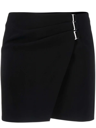 Shop Attico Drape-detailed Mini Skirt In Schwarz