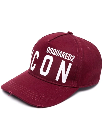 DSquared² Icon Embossed Baseball Cap in Red for Men
